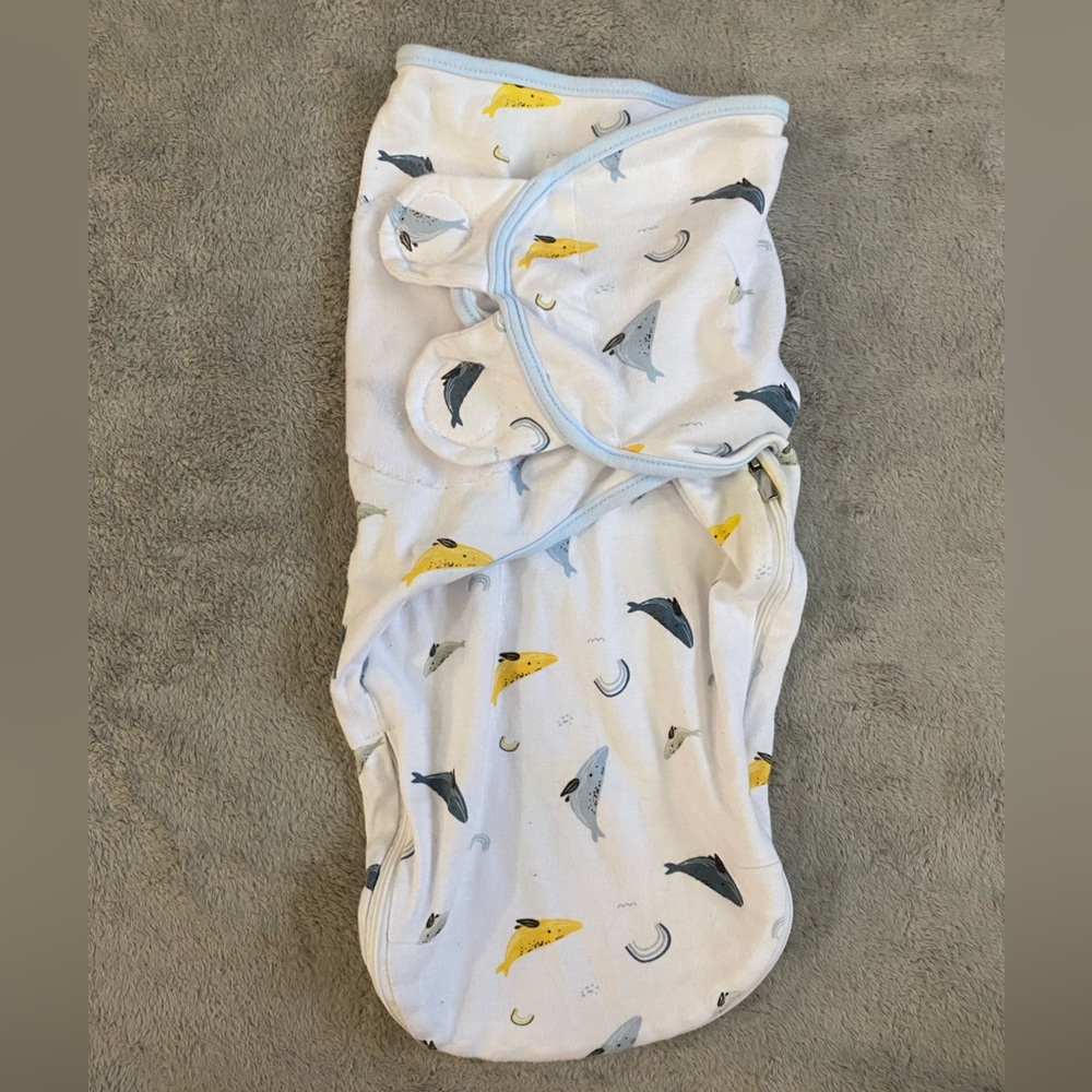 Soft Baby Swaddle Blanket with Whale Print